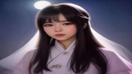 红果短剧新剧《月下相思》封面，古风题材月色下男女主角相遇